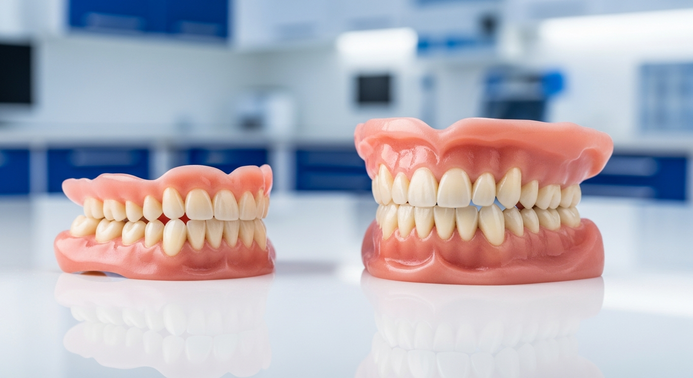 Set of natural-looking custom dentures